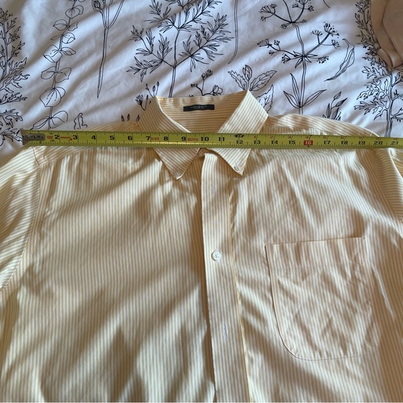 Eddie Bauer Yellow & White Striped Button-Down Collared Long Sleeve Shirt - L - Picture 12 of 12